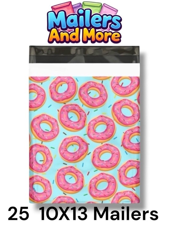 Mailers And More Other - 25 10X13 Poly Mailers Donuts And Sprinkles, Shipping Envelopes PRICE IS FIRM